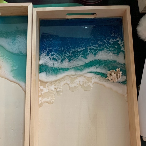 Ocean resin trays - Set of 3 - Picture 4 of 4